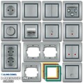 Schuko Steckdose Schalter Steckdosen Wechselschalter PRESTIGELINE Silber/Graphit