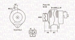 Lichtmaschine Generator 70A für Opel Combo Corsa C ab 00-> Magneti Marelli