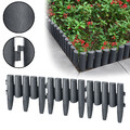 10pcs Rasenkante Mähkante Palisade Holzoptik Beetumrandung 2,8m Beeteinfassung