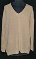 EDC by ESPRIT Damen Locker gestrickter Pullover mit V-Ausschnitt in Beige