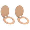 Toilettensitze 2 Stk. mit Soft-Close-Deckel MDF Bambus-Design