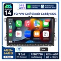 9" DAB+ Autoradio Android 14 4+64G GPS NAVI Für VW GOLF 5 6 Tiguan Touran Passat