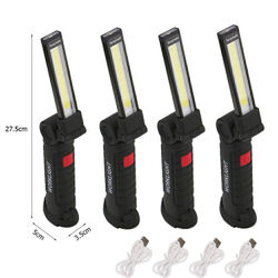 4X COB LED-KFZ ARBEITSLEUCHTE AKKU WERKSTATTLAMPE HANDLAMPE MIT-MAGNET STABLAMPE