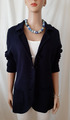 ANNE L. WOMEN Strick Blazer Cardigan Strickjacke Gr. M 40 / 42 blau Baumwolle