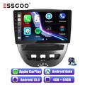 Autoradio Carplay Android 13 Auto 4+64G GPS + Kamera Für Peugeot 107 Toyota Aygo