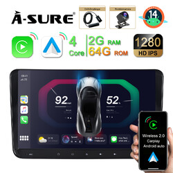 DAB+Android 14 2G+64G Autoradio CarPlay GPS Navi Für VW Polo Touran Golf VI Kam
