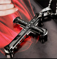 Halskette Kreuz Anhänger Herren Männer Religion Glaube Glassteine Modeschmuck