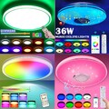 RGB LED Deckenlampe mit Bluetooth Musik Lautsprecher Fernbedienung Dimmbar Lampe