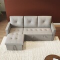 Sofa Couch 3-Sitzer Ecksofa L-Form Wohnzimmer Gästebett Schlafsofa mit Stauraum