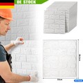 50X 3D Tapete Wandpaneele Selbstklebend Ziegel Wasserfest Wandaufkleber Weiß DE