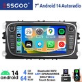 4+64G DAB+ Für Ford Focus II MK2 Mondeo C/S-MAX Autoradio Carplay GPS NAVI SWC