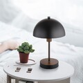 Pilzleuchte Nachttischlampe Tischleuchte E14 Metall schwarz Schlafzimmer H 31 cm