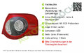 TYC Rückleuchte Heckleuchte für VW Passat B6 Variant 3C5 2005-2011 Links