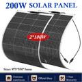 200W Flexibles Solarpanel 2x100W Mono Off-Grid Solarzellen für Boot Wohnwagen
