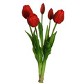 Real Touch Tulpen rot 48cm Kunstblumen Bund - Strauß  Fruehjahrsbluete Fruehling