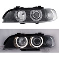 ANGEL EYES Scheinwerfer Set Facelift Design Schwarz passt für BMW 5er E39 H7/H7