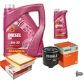 MAHLE Inspektionspaket 6 L MANNOL Diesel TDI 5W-30 für VW Golf III 1.6 1.4