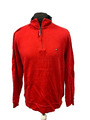 Tommy Hilfiger Fleece Pullover Gr. L Rot Herren Zip-Neck Casual Warm C328