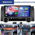 10.1" Android 14 Autoradio DAB+ Carplay Für BMW 5er E39 X5 E53 E38 GPS Navi +Kam