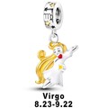 Silber S925 Leuchtendes Sternzeichen Jungfrau Hängematte Charm Anhänger für Armband