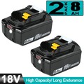 2er-Pack 18V/8,0Ah Akku für Makita BL1860B- 2er Set - 197422-4 BL1850 BL1830 LED