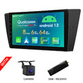 DAB+ Für BMW E90-E93 9" QLED Autoradio GPS Navi CarPlay Android 13 6+64GB 4G LTE