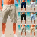 Herren Baumwolle Leinen Shorts kurze Hose Sommer Bermuda Jogginghose Strandhose