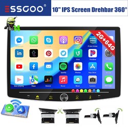 10.1" Android 14 360° Drehbar Bildschirm Autoradio 2+64G Carplay GPS WIFI BT RDS