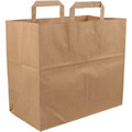 300 stück Papiertragetaschen braun Papier Flachhenkel Tragetaschen 32x17x25cm