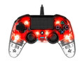 PS4 Gaming Controller Clear Red Rot kabelgebunden Wired - Nacon Sony Playstation