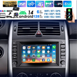 Für Mercedes-Benz A B Klasse Vito W169 W639 W245 Autoradio Android 14 GPS DAB+4G