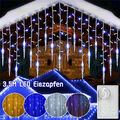 Lichterkette LED Weihnachtsbeleuchtung Eiszapfen Innen Außen Fenster Deko Party