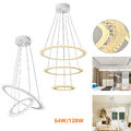 2/3 Rings LED Kristall Hängeleuchte Kronleuchter Deckenlampe Höhen Verstellbar