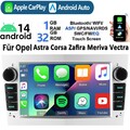 Autoradio Android14 Carplay GPS RDS Für Opel Astra H Corsa C D Meriva Zafira A B
