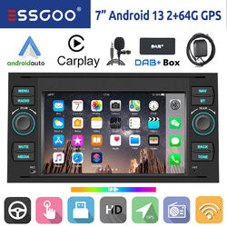 DAB+ 64G Android 14 Autoradio Carplay Navi Für Ford Focus S C Max Transit Mondeo