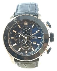 FESTINA F16642 TOUR CHRONO 1/10, STEEL/KERAMIK/LEDER, s.46MM,DATE,SERVIC NEU,