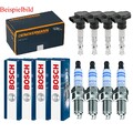 4x DENCKERMANN Zündspule +4x BOSCH Zündkerze Doppel Iridium für Honda Jazz III
