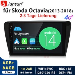 DAB+ Android 14 Autoradio CarPlay Für Skoda Octavia II 1Z3 1Z5 GPS Navi WiFi SWC