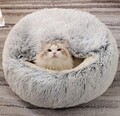 Plüsch Katzenhöhle Katzenbett Donut Kissen Kuschelbett Hundekorb Katzenkorb Bett