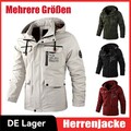 Herren Herbst Softshelljacke Übergangsjacke Windbreaker Outdoor Jacke mit Kapuze