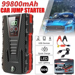 12V Auto KFZ Starthilfe 99800mAh JumpStarter Batterieladegerät Booster Powerbank