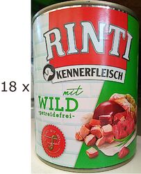 (EUR 3,89 / kg)  Rinti Kennerfleisch Wild Nassfutter getreidefrei: 18 x 800 g