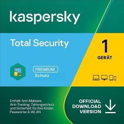 Kaspersky Total Security 2024 1 Gerät oder PC - 1 Jahr - Key sofort per EmailDE. HÄNDLER / 19% RECHNUNG / Schnelle Lieferung /