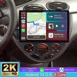 13.1" 2K 4+64G Android14 CarPlay Radio GPS DAB WIFI Für Ford Focus MK1 1998-2003