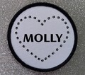 3 Zoll Molly Hundemantel oder Geschirr Bügeleisen/Nähen Patch Abzeichen Haustier Zubehör 