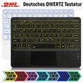 QWERTZ Beleuchtet Touchpad Tastatur Maus Für Samsung Galaxy Tab A9+ S10 S9 FE S8