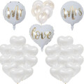Mr Mrs Hochzeitsballons Set 30 Teile Herz Ballons Weiß Hochzeit Deko