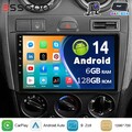 8Core Android 14 Autoradio DAB+ Carplay Navi Für Ford Fiesta MK5 2002-2008 BT AM