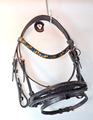 Minishetty Trense Lackleder Muster Strass grün gelb Leder schwarz soft Shetty