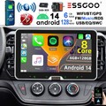 DAB 8 Core 6+128G Carplay Android14 Autoradio 1 Din DVR GPS Drehbarer Bildschirm